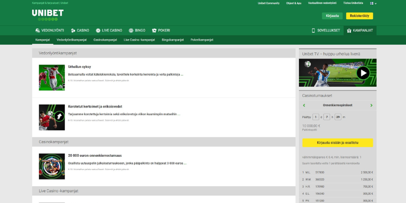 unibet-vedonlyonti-kampanjat
